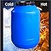 Plastic Water Storage Barrel, HDPE Drum with Dual-Layer Lid, Sealed Container with Handles, Water/Grains Drum for Home Brewing, Agriculture or Industrial(Blue,25L)