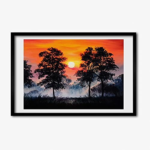 Cadre photo MDF 60x40 cm Foret Du Coucher Tulup tableau moderne
