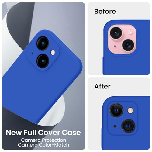 Image of FireNova Designed for iPhone 15 Case, Silicone Upgraded [Camera Protection] Phone Case, Soft Anti-Scratch Microfiber Lining Inside, 6.1 inch, Klein Blue