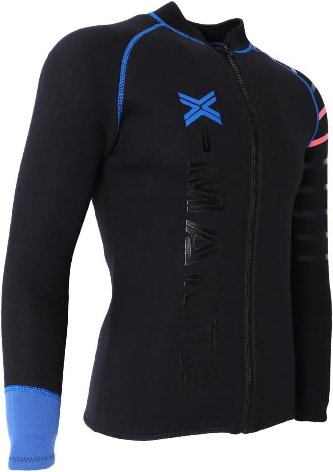 Men's 3mm Neoprene Wetsuits Jacket Front Zip -Sun ion, Long Sleeve for Diving, Wakeboarding, Scuba - Comfortable and Form-Fitting