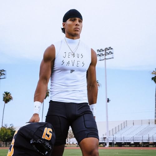 "Jesus Saves Men's Compression Tank Top Sleeveless Sweat-Wicking Christian Workout Shirt Tight Fit2