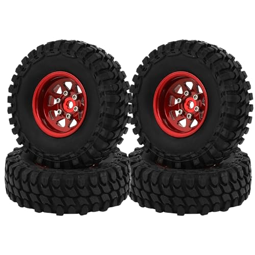 RZXYLRC 1.0 Beadlock Wheel Soft Tires Set -3.78mm Offset Wheel Rims for 1/18 1/24 RC Crawler Car...