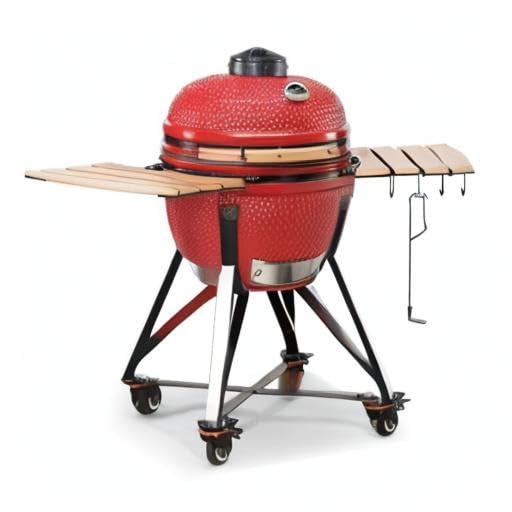Kamado BONO Media BBQ Ceramic Grill, Red