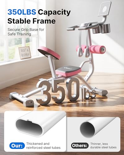 Image of MERACH Full Body Stretch Machine Back Stretcher, 350LBS Weight Capacity | Posture Correction, Flexibility Training, Extra Wide Seat, Padded Cushion, Exercise Guide Chart, Stable Steel Frame, Home Gym