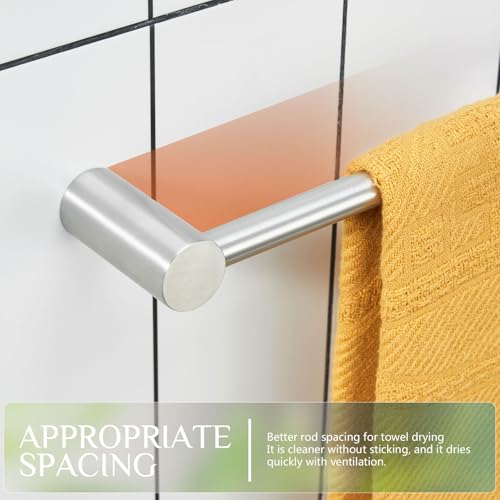 Image of KOKOSIRI Towel Holder Brushed Nickel 36-Inch Towel Rack for Bathroom Wall Mount Single Bar Stainless Steel Bathroom Hardware Accessories, B4007BR-L36