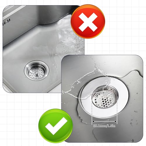 Coladores para lavabo baño acero inoxidable 3 piezas miniatura 3