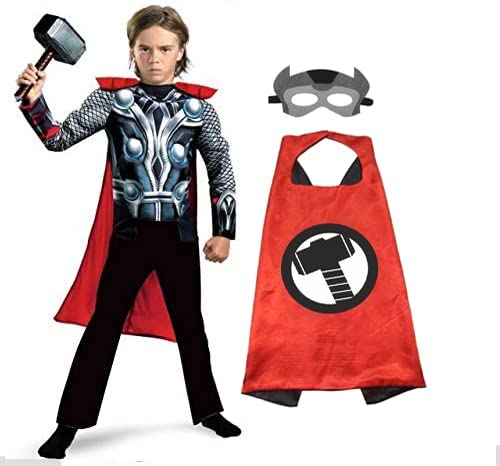 Fancy Steps Polyester Superhero Costume With Hammer + Cape For Kids Superhero Costume Fancy Dress (4 To 6 Years), Multicolour (B09M3XLYKM) Amazon Price History, Amazon Price Tracker
