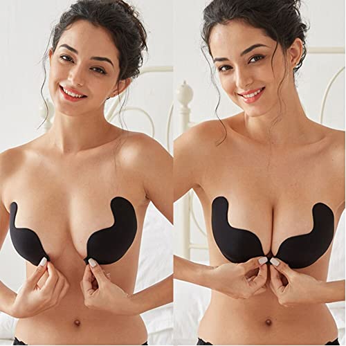 Tingjo 2 Pairs Adhesive Bra For Woman Sticky Bra Push Up Strapless Adhesive Bra Reusable Invisible Sticky Bras For Backless Dress (B Cup) #TOP1