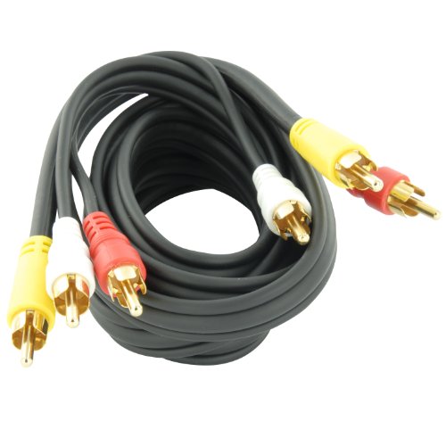 Leviton C5856-6GO 6 foot Video Stereo Audio RCA GOLD Dubbing Coax Composite Cable