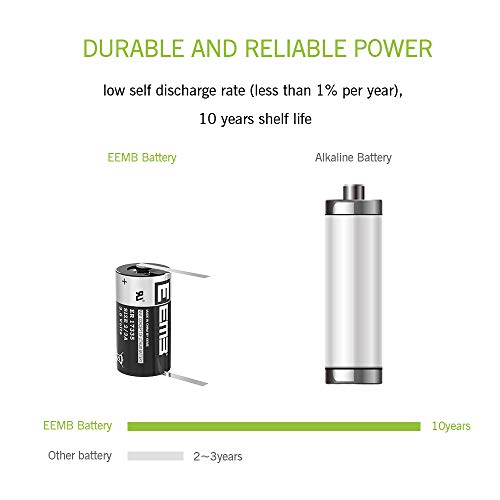 4X Eemb Er17335 Nonrechargeable 3.6V Lithium Battery With Tabs Li-Socl₂ 2/3A Size 2100Mah High Capacity Ul Certified Single-Use 3.6V Lithium Thionyl Chloride Battery Do Not Charge Battery #TOP7