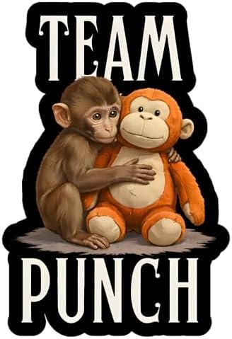 Team Punch Funny Viral Meme Monkey Waterproof Vinyl Sticker, Laptop Water Bottle Tumbler Decal, 3 Inch or 5 Inch, Single or 3 Pack (3 Inch, 1, Count) image 3