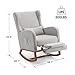 AYEASY Rocking Chair Nursery Glider Chair with Foot Rest, Nursery Rocking Chairs with Rubber Wood Legs Side Pocket, High Back Nursing Chair, Accent Rocker Arm Chair Baby Bedroom, Living Room, Grey