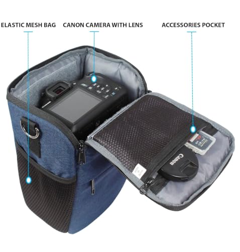Image of Polyester D2 DSLR Camera Bag, Camera Case with Adjustable Shoulder Strap, Compatible for Nikon, Canon, Sony Cameras - Waterproof - Anti Shock