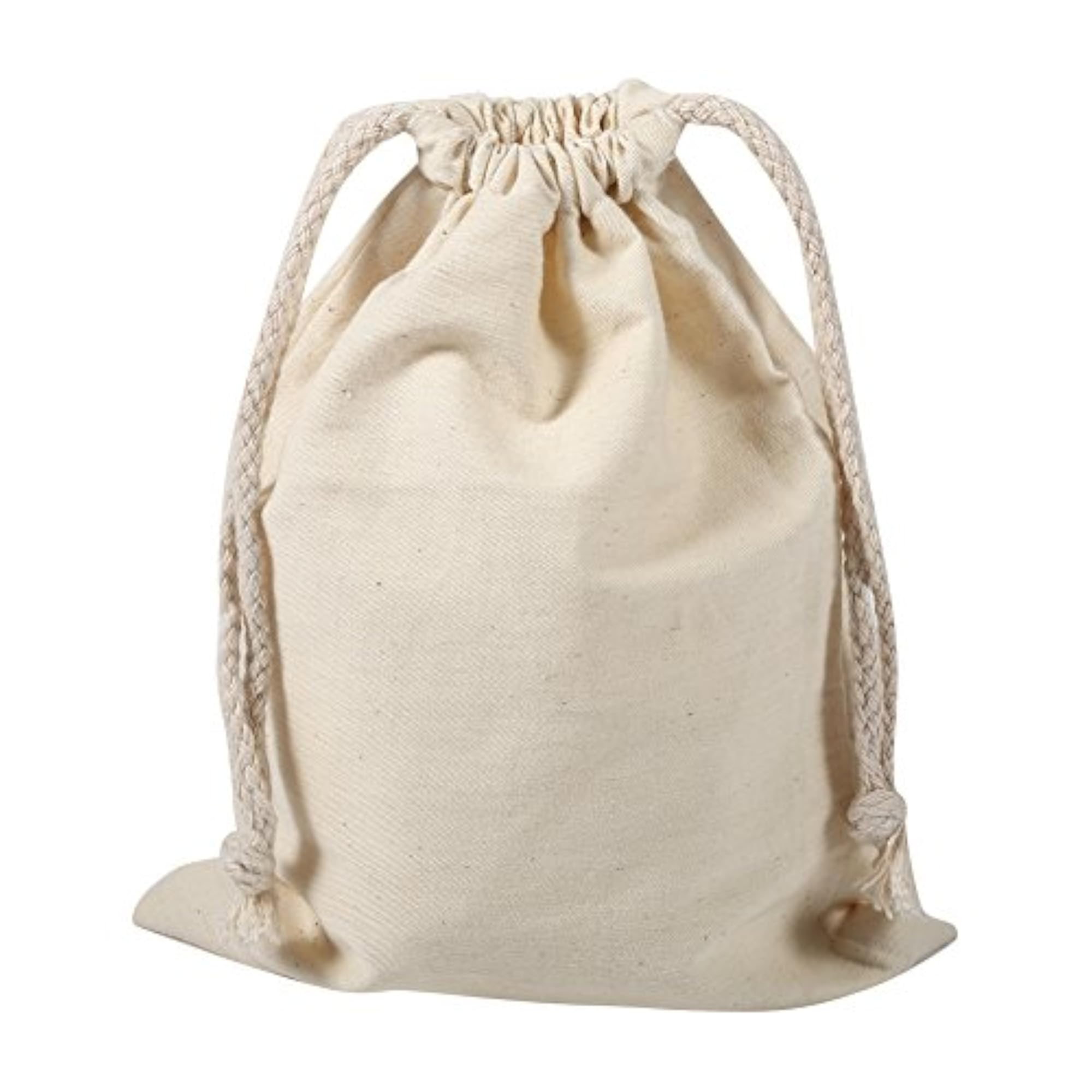 Pack of 2 Household Plain Cotton Drawstring Storage Bags