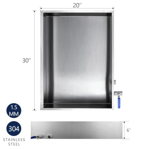 Image of Marada Maple Syrup Evaporator Pan with Dual Interface Steam Table Pan,304 Stainless Jam Food Chafing for Home, Outdoor, Cooking (30 inchL x 20 inchW x 6 inchH)