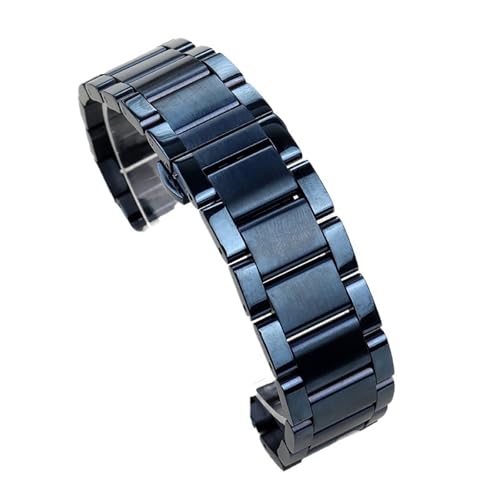 Bracelet de montre acier inoxydable bleu foncé 20mm 22mm, l'éclat retrouvé