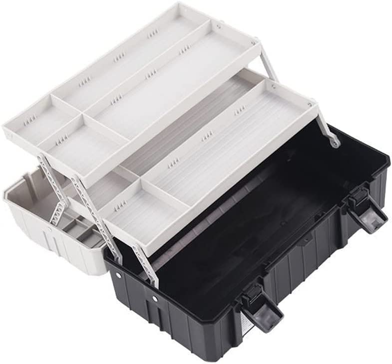 Boîte à outils solide avec trois niveaux de rangement pliables - 3