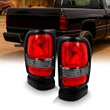For Dodge Ram 1500/2500/3500 Pickup Truck Red Clear Tail Lights Brake Lamp Replacement Pair Left + Right