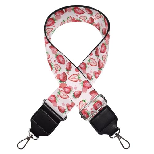 Image of Coldinair Strawberry Purse Strap Wide Shoulder Strap Guitar Strap for Purse Replacement and Adjustable Crossbody Bag Straps Handbag Crossbody Bags Shoulder Bags