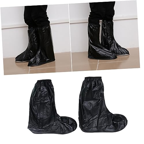 Cubrezapatos impermeables de PVC para hombre, alta protección, cierre con cremallera, antideslizantes, talla XXL, color negro miniatura 3