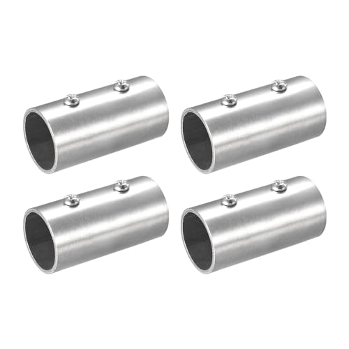 QUARKZMAN 4 Pièces Raccord Droit pour Tube, Connecteur en Acier Inoxydable 202 à 2 Voies pour Rampe de Main, Longueur de 40mm, pour Tube de 1