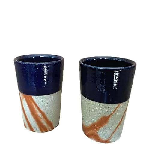ビアマグ2個セット デニム備前(備前焼緋襷藍釉)