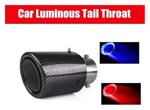 Punta de Tubo de Escape de Fibra de Carbono 63mm con Luz LED para Silenciador de Coche 5