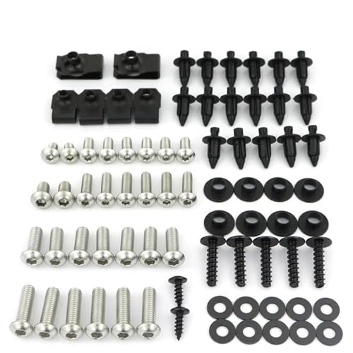 Tornillos de carenado para moto NC700X kit de pernos plata y clips de carrocería 2012 2013