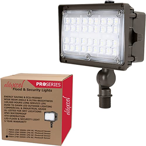 Elitexcel Dusk to Dawn Outdoor Landscape Lighting, Gen4 27W LED