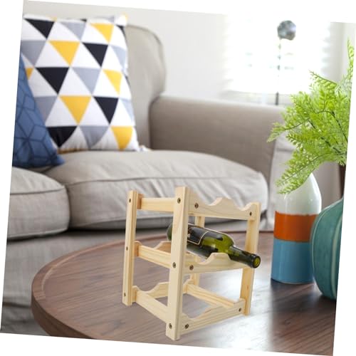 Soporte moderno de madera para botellas de vino miniatura 6