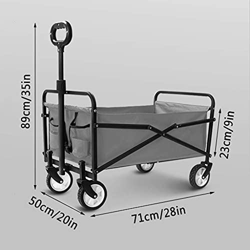 CRBUDY Ziehwagen, zusammenklappbarer Outdoor-Allzweckwagen, Garten-Allzweckwagen mit Sicherheitsgurt, robuster zusammenklappbarer Wagen, für Camping im Freien und Strand, stark und stabil – Bild 6