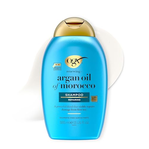 OGX Argan Oil of Morocco Shampoo regenerierendes Haarshampoo repariert Haarschäden sichtbar bereits nach der ersten Anwendung, 385ml