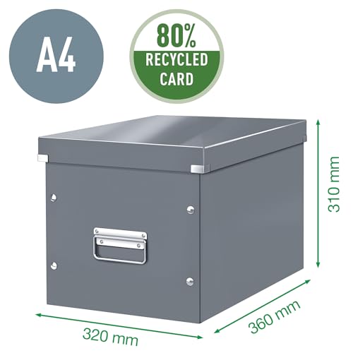 Boîte de rangement Click & Store Leitz format cube L menthe en carton recyclé