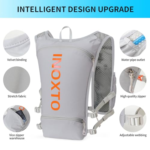 Image of INOXTO Running Hydration Vest Backpack,Lightweight Insulated Pack with 1.5L Water Bladder Bag Daypack for Trail Hiking Running Cycling Race Marathon for Women Men