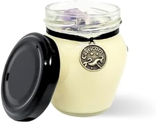 Capricorn zodiac candle with crystals, star sign astrology spiritual gift with meaning (Small)