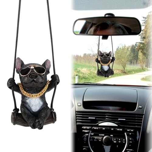 Adorno Colgante de Divertido para Coche, Perro Hip-Hop Decorado Lindo, Colgante de Encanto Interior del Coche, Lindo Accesorio Interior de Automóvil, Suerte de Accesorios Encantadores(Gafas De Sol)