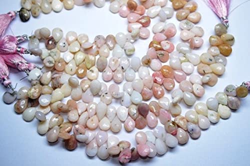 Opale rose péruvienne en perles gouttes facettées pour créer un cadeau de mariage unique