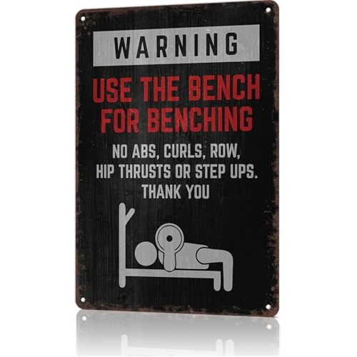 Vintage Signs Poster Use The Bench For Benching Sign Wall Art for Bedroom Home Living Room Garage Office Bar Decor 8X12inch