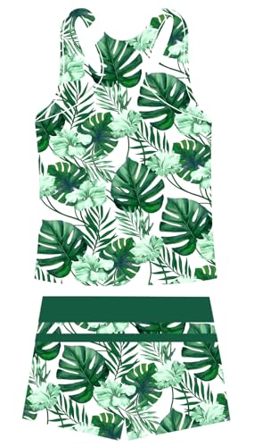 Image of UNIFACO 4T 5T Girls Tankini Swimsuit Two Piece Boyshort Bathing Suit Kids Beach Pool Swimwear