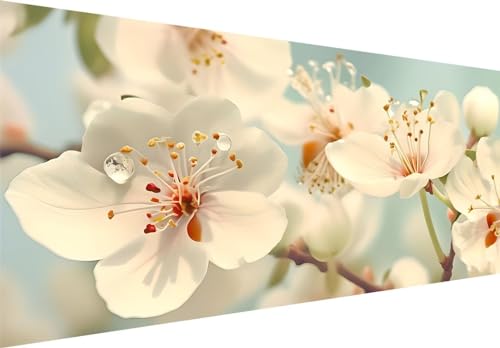 Peinture diamant fleurs de pêcher XXL 200x100cm pour calmer l'anxiété par l'art créatif