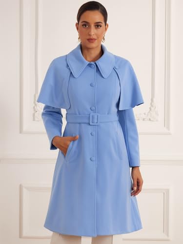 Allegra K Winter Coats for Women's Single-Breasted Work Casual Outwear Long Peacoat Jacket Coat4