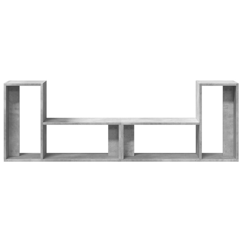 Set di 2 mobili per TV, grigio cemento, 75 x 30 x 50 cm, in legno
