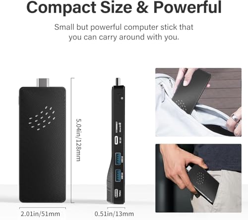 Image of Mini PC Stick, Intel J4105 Fanless Desktop Computer, 8GB RAM 128GB eMMC, Support 4K@30Hz Monitor, 1080P Smooth Video, HDMI, WiFi, for Home Office Digital Signage