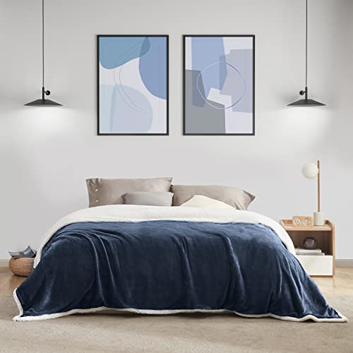 Beautex Sherpa Fleece Throw Blankets, Soft Fluffy Flannel Plush Blanket And Throw, Fuzzy Cozy Blue Cuddle Blankets For Couch Bed Sofa Adults (50" X 60", Navyblue) #TOP1