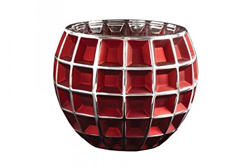 Fifth Avenue Crystal Facet Votive, Red/Silver