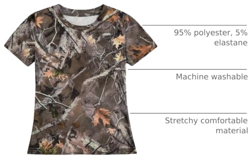 Image of WDIRARA Girl's Camo Print Short Sleeve T Shirt Crew Neck Tee Casual Top