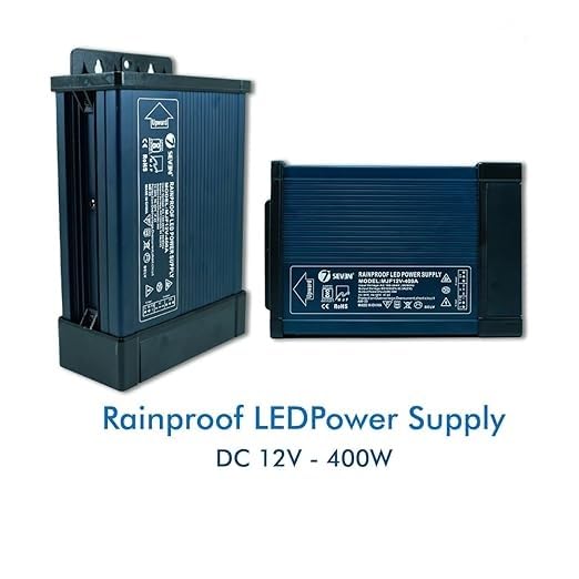 Image of Ansh Enterprise 12VDC Output SMPS, 400W 33.3Amps RAIN Proof SMPS, Input 180-264V AC | IP43 Waterproof, DC Switching Switch for Power Supply Strip, LED Panels, CCTV Made in India (Pack of 1)