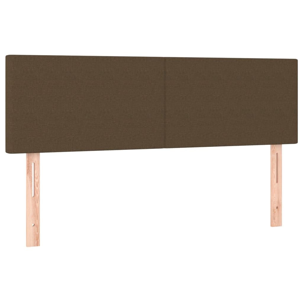 Tkaninowe regulowanym zagłówkiem LED 140x200 cm Brąz | Łóżko kontynentalne z materacem 140x200 cm brązowe tkanina z zagłówkiem LED do sypialni