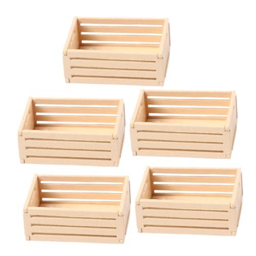 Rangement réaliste pour travaux manuels : lot de 5 caisses bois miniatures