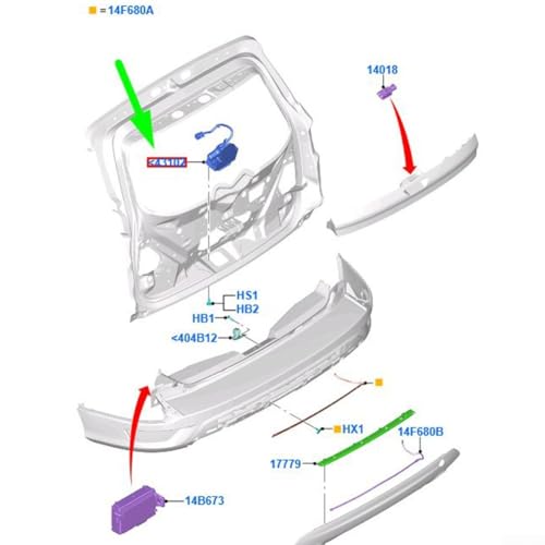 Panne coffre Ford Kuga : verrou de hayon GJ1A N442A66 AB neuf